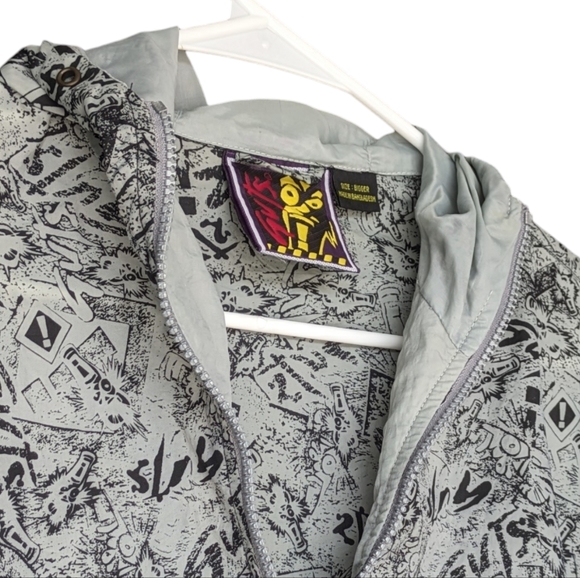 Rare 1990's GUTS Skateboard Logo Windbreaker Jacket Pullover Size "Bigger" - Picture 2 of 10